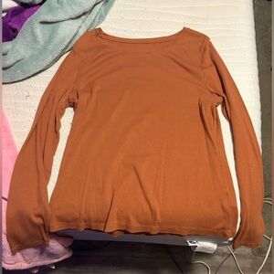 a new day Women's Rust Long Sleeve Top